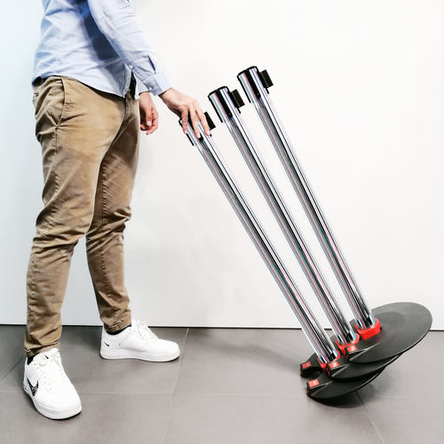 Мобильная стойка огражденияния с затяжным ремнем - TENDIFLEX® WHEELED BASE - Flex - на роликах
