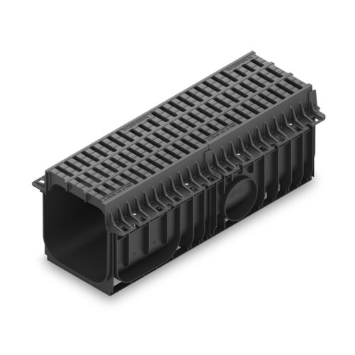 Лоток канализации с решеткой - RECYFIX MONOTEC ULTRA - HAURATON - из полипропилена / из железа / дорожный