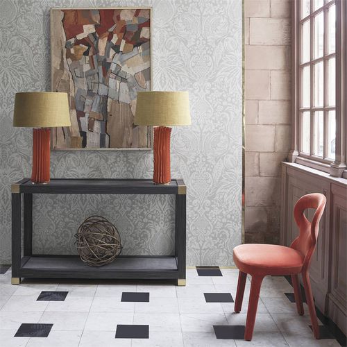 Современный обои - MITFORD - Zoffany - дамасский / имитация ткани / серый