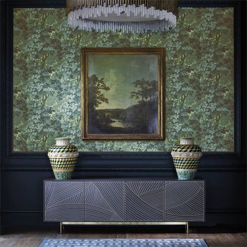 Современный обои - RICHMOND PARK - Zoffany - природный мотив / имитация ткани / серый
