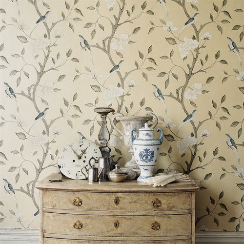 Классический обои - ELEONORA - Zoffany - природный мотив / в цветочек / имитация ткани