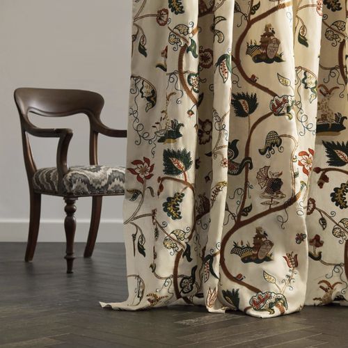Ткань для штор - BORDADO HAMPTON  - Zoffany - для жалюзи / с рисунком животных / в цветочек