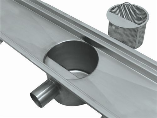 Лоток канализации с решеткой - VGR.XXX0 SV SERIES - HORIZONTAL - OFFICINA MECCANICA LEONI s.r.l. - из нержавеющей стали / для коммерческих зданий / напольный
