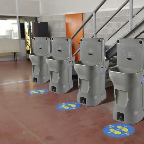 Умывальник для рук на ножке - Aquastand - SEBACH - прямоугольный / из полиэтилена высокой плотности / для общественных мест