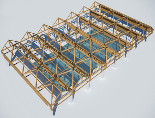 Деревянный каркас деревянный ламинат - SPACEWOOD - WOOD SYSTEM INTERNATIONAL SRL - для общественного бассейна