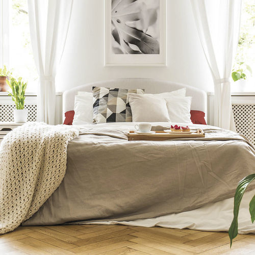 Двуспальная кровать - Domingo - Milano Bedding - современная / обитая / с изголовьем