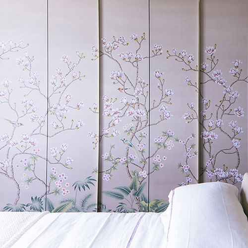 Восточный обои - WILD MAGNOLIA BUSH - Misha wallcoverings - из шелка / в цветочек / с китайскими мотивами