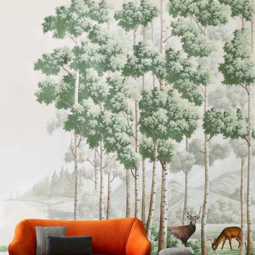 Классический обои - THE AMBER ROUTE - Misha wallcoverings - из шелка / природный мотив / сцены из жизни