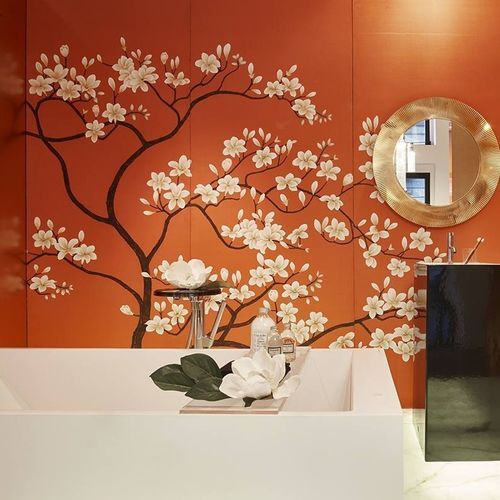 Восточный обои - MAGNOLIA TREE - Misha wallcoverings - из шелка / в цветочек / с китайскими мотивами