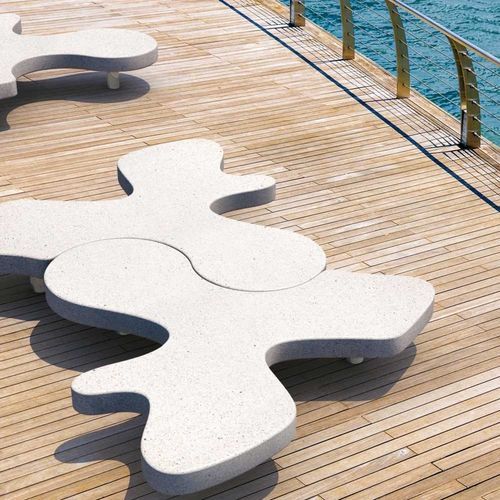 Общественная скамейка органический дизайн - NATURAL PUZZLE - METALCO - из высокопрочного бетона / из стали, покрытой порошком / без спинки