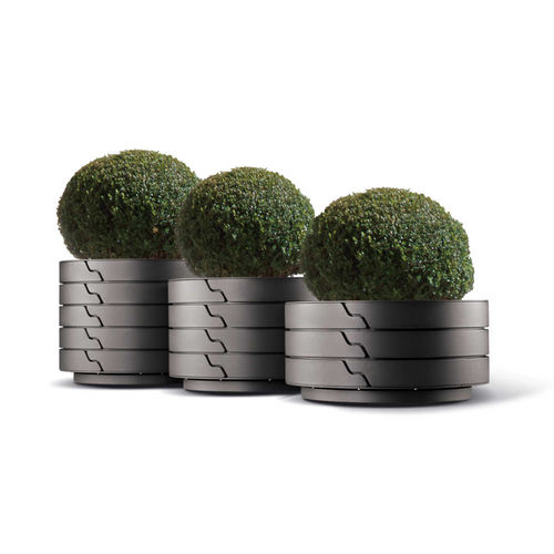 Кадка для садовых растений из литого алюминия - FLORES - METALCO - из стали, покрытой порошком / круглая / современная
