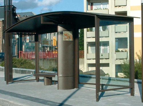Крытая автобусная остановка из алюминия - MERAK - METALCO - из экструдированного алюминия / из стекла / из стали, покрытой порошком