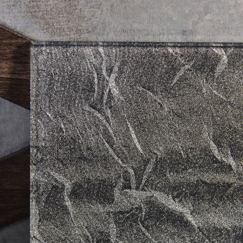 Слоистая стеклянная панель - "JEWEL ROCK" STEEL SILK ORGANICA™ - Avant Art Architectural Glass, Inc. - декорированная / для внутренней компоновки / с текстильной вставкой