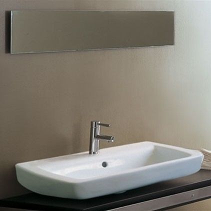 Настенное зеркало для ванной комнаты - SP30x100 - GSG Ceramic Design - современное / прямоугольное / посеребренное