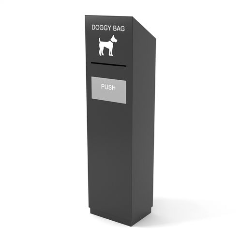 Общественный мусорный контейнер - DOGGY - LAB23 - из гальванизированной стали / с крышкой / современный