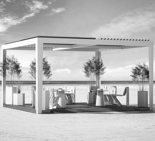 Самонесущая пергола - KIOSK RECTANGULAR - LAB23 - из дерева / из гальванизированной стали / из стали, покрытой порошком
