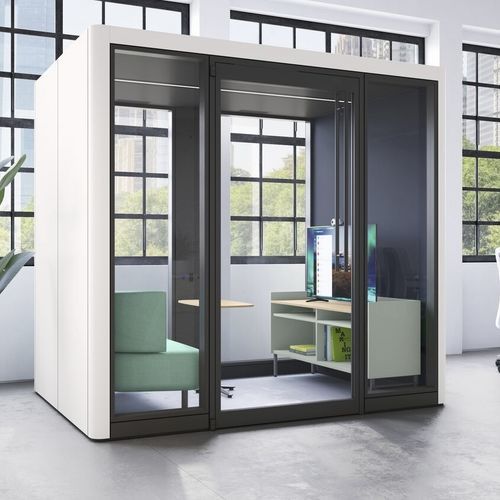 Акустическая рабочий стол POD - TEK BOOTH - Teknion - эргономичная / со встроенным светодиодным светильником / со встроенной электрической розеткой