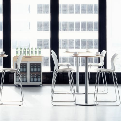 Современный высокий стол для еды стоя - TEKNION CASUAL - Teknion - из МДФ / из фанерованной древесины / из ламината