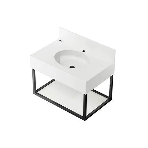 Подвесная раковина - ALVA - Sanindusa - из Solid Surface / с полкой / прямоугольная