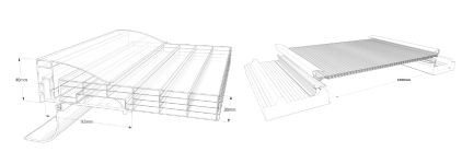 Панель из поликарбоната для кровли - THERMOLIGHT 1000 - Rodeca GmbH - с каркасом из алюминия