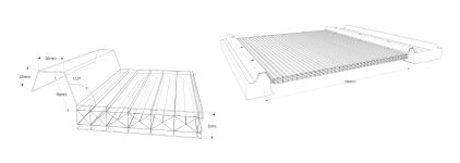 Панель из поликарбоната для кровли - 29330-XL - Rodeca GmbH - полупрозрачная
