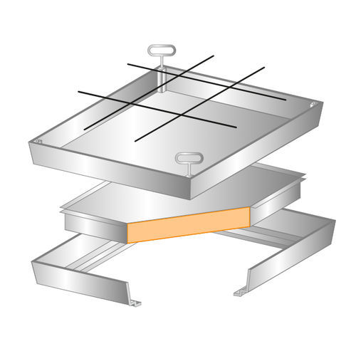 Смотровой люк для напольной поверхности - BV-THERMO - REMOVABLE COVERS - 50 MM - Gorter - квадратный / прямоугольный / из гальванизированной стали