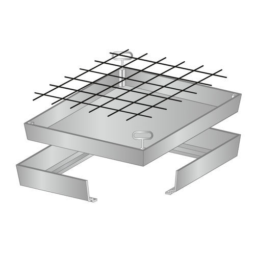 Смотровой люк для напольной поверхности - BVA - REMOVABLE COVERS - 65 MM - Gorter - квадратный / прямоугольный / из гальванизированной стали