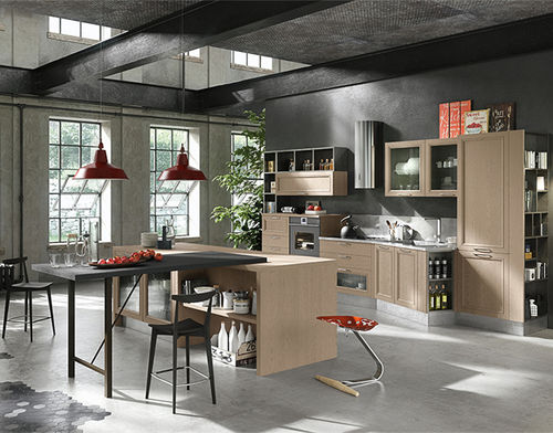 Современная кухня - MAGISTRA - ARAN Cucine - из дерева / из нержавеющей стали / островного типа