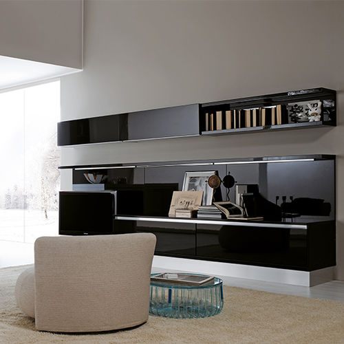 Современный настенный комплект для ТВ - VOLARE - ARAN Cucine - из лакированного стекла