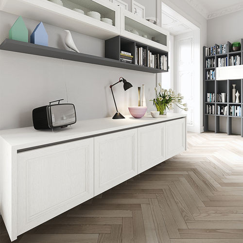 Настенный буфет - MAGISTRA - ARAN Cucine - классический / из лакированной древесины / белый