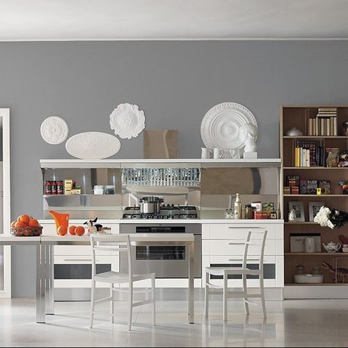 Современный стол - ALU BRILL - ARAN Cucine - из алюминия / с основанием из алюминия / прямоугольный