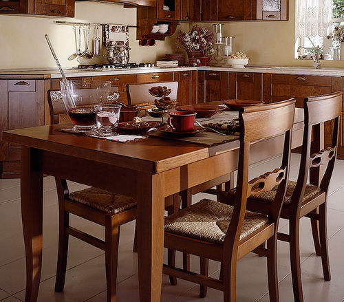 Стилизованный стол - PANERA-ETRUSCA - ARAN Cucine - из цельной древесины / прямоугольный / с удлинителем