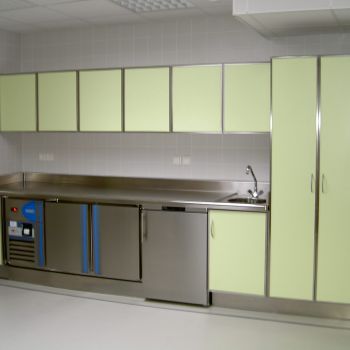 Рабочая поверхность из нержавеющей стали - OFFICES - FRANCE INOX INDUSTRIE - для профессиональной кухни / с круглым краем / по индивидуальному заказу