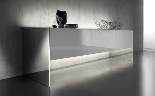 Современный буфет - STEEL - Acerbis - из лакированной древесины / из полированной стали / со встроенным освещением