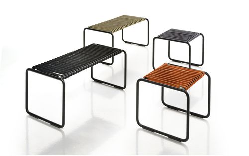 Современный табурет - RADA - ALTEK ITALIA DESIGN - из веревки / с основанием из железа / с основанием в виде салазок