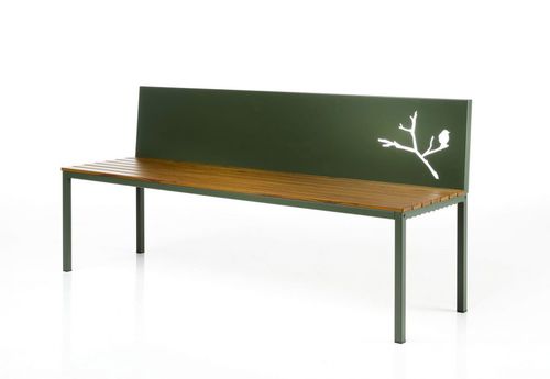 Современная общественная скамейка - BIRDY - ALTEK ITALIA DESIGN - из металла / из натурального волокна / со спинкой