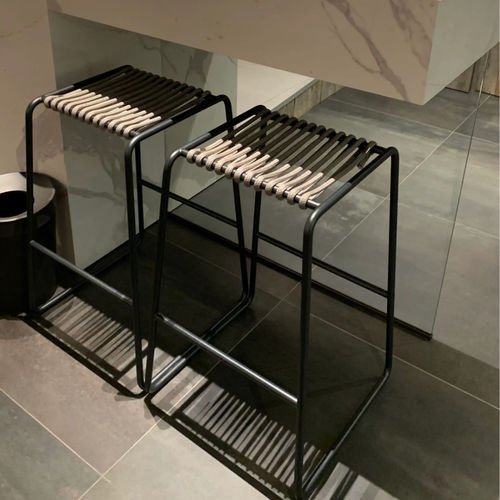 Современный барный табурет - RADA - ALTEK ITALIA DESIGN - из веревки / с основанием из железа / с основанием в виде салазок