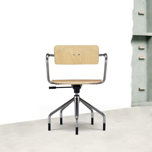 Стул для работы из алюминия - VERTIGO LV04 - ALTEK ITALIA DESIGN - из хрома / из стали / из ткани