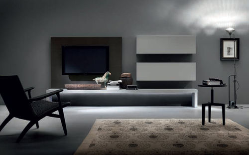 Современный настенный комплект для ТВ - LOUNGE COMPOSIZIONE 401 - Rossetto Armobil - из дерева / из лакированной древесины