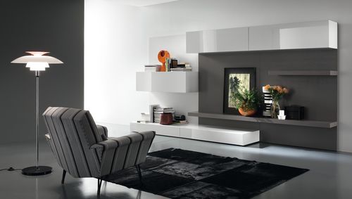 Современная стенка для гостиной - LOUNGE COMPOSIZIONE 405 - Rossetto Armobil - из лакированной древесины