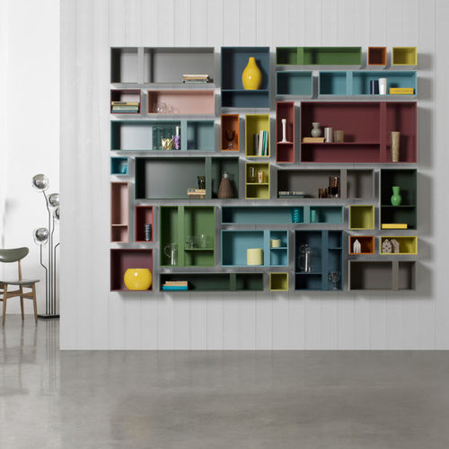 Настенный книжный шкаф - MULTIBOX - Capo D'Opera Home - современный / из лакированной древесины / многоцветный