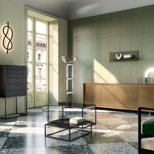 Современный журнальный столик - BOX - Capo D'Opera Home - из лакированного стекла / с основанием из металла / прямоугольный
