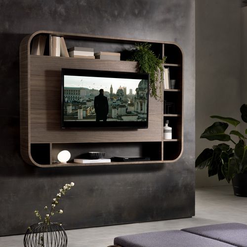 Современная тумба под телевизор - VISION - Pacini & Cappellini - с полками / Сделано в Италии / из орехового дерева