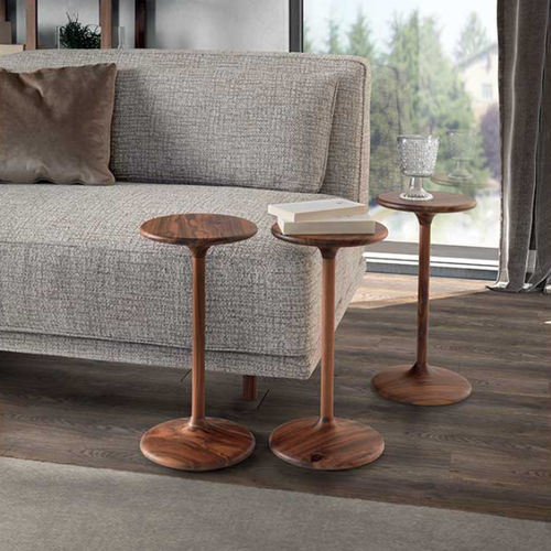 Современный вспомогательный столик - HENRY - Pacini & Cappellini - из орехового дерева / из ясеня / с основанием из цельной древесины