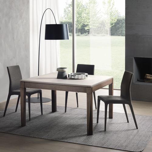 Современный обеденный стол - PLURIMO - Pacini & Cappellini - из ясеня / из бетона / с основанием из цельной древесины