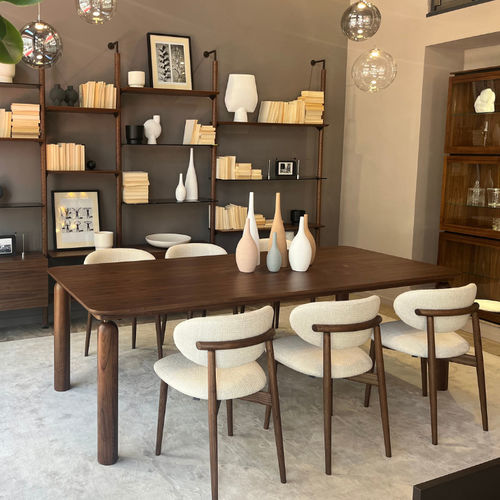 Современный обеденный стол - GIO - Pacini & Cappellini - из дерева / из закаленного стекла / из мрамора