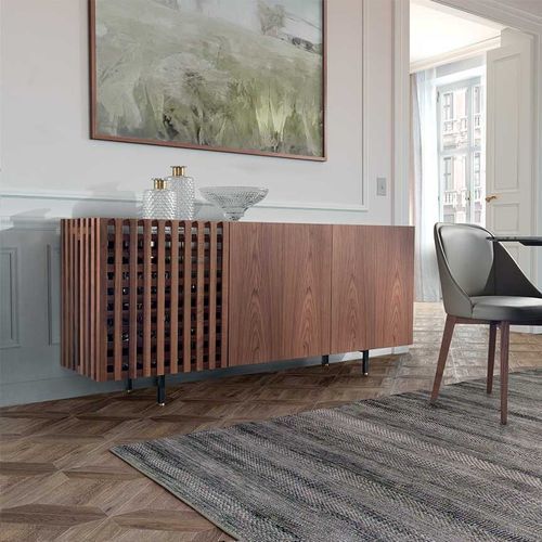 Высокий буфет - AURORA - Pacini & Cappellini - современный / из орехового дерева / из фанерованной древесины