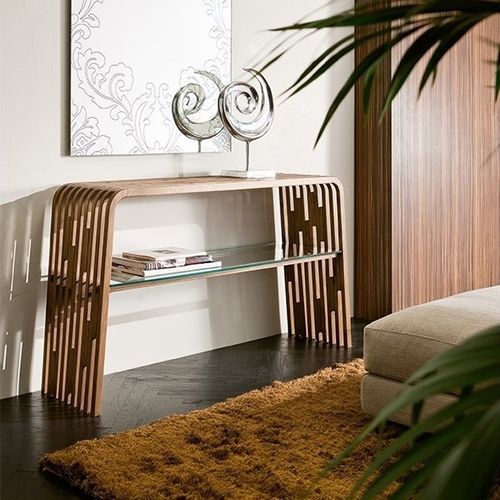 Современный стол-консоль - MILLERIGHE - Pacini & Cappellini - из цельной древесины / из ясеня / из стекла