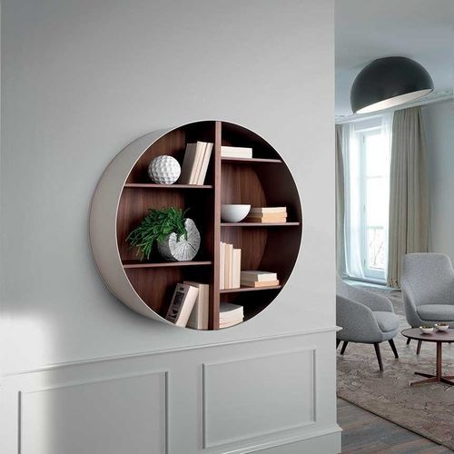 Настенный книжный шкаф - TAO - Pacini & Cappellini - современный / из орехового дерева / из окрашенного металла