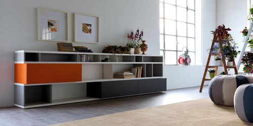 Низкий книжный шкаф - CITYLIFE 08 - Doimo Cityline - современный / из лакированной древесины